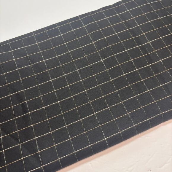 Unbranded Other - Calvino Vitale Italy 100% Wool Windowpane Suiting Fabric Black 60" 3.25 Yds